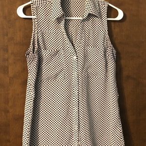 Express black and white button up